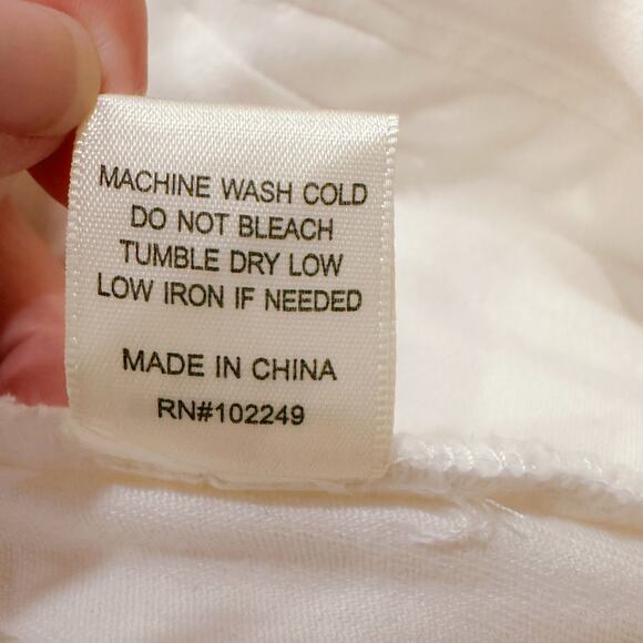 Skies Are Blue Washed Utility Denim Pants Button Fly High Waist White sz S NWT - Picture 8 of 10